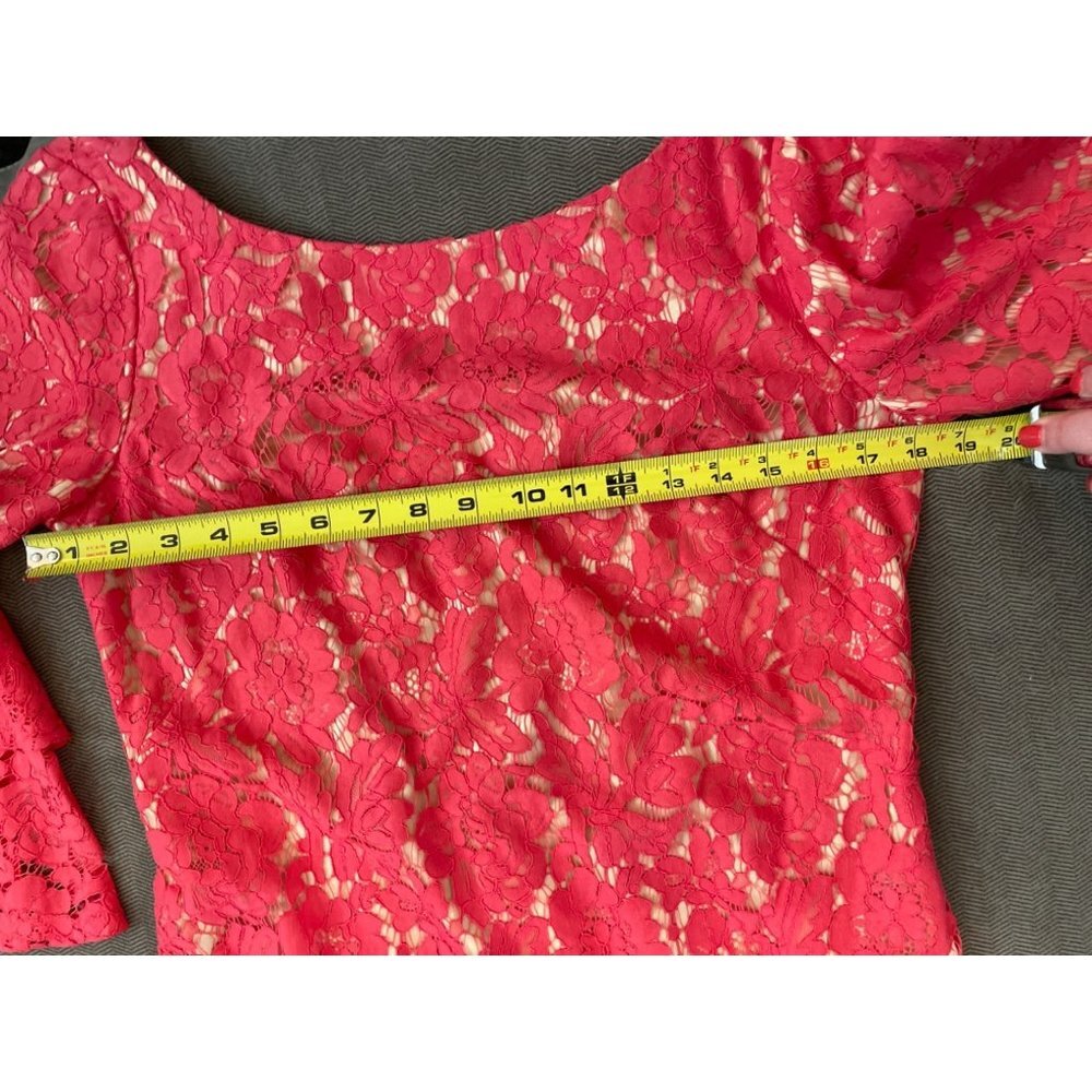 Eliza J Andressa Pink Lace Knee Length Lined Dress Sz 10 - Picture 10 of 13